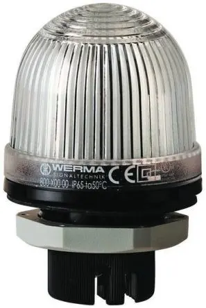 Produktfoto 1 von Werma EM 800 Glühlampe Dauer Signalleuchte 24V ac/dc Klar Panel, Ø 57 mm x 85 mm IP65