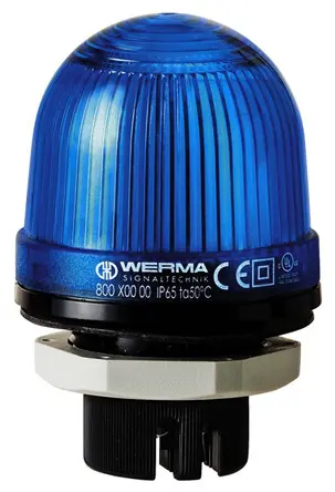 Produktfoto 1 von Werma EM 800 Glühlampe Dauer Signalleuchte Blau, 12 → 230 V AC/DC, Ø 57mm x 85mm