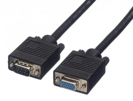 Produktfoto 1 von Roline 11 VGA-Kabel A VGA / Stecker B VGA / Buchse, 3 m Polyvinylchlorid Schwarz