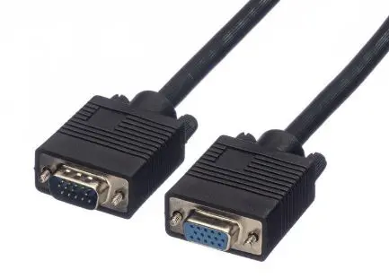 Produktfoto 1 von Roline 11 VGA-Kabel A VGA / Stecker B VGA / Buchse, 2 m Polyvinylchlorid Schwarz