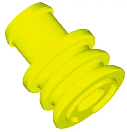 Produktfoto 1 von TE Connectivity Circular DIN Kfz-Steckverbinderdichtung, Stecker, Silikon Dichtungsstecker, Gelb, T. 7.8 mm
