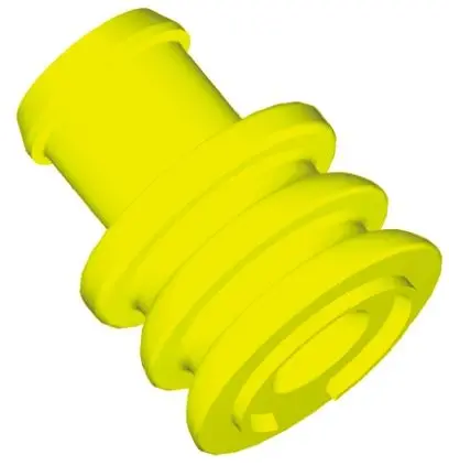 Produktfoto 1 von TE Connectivity Circular DIN Kfz-Steckverbinderdichtung, Stecker, Silikon Dichtungsstecker, Gelb, T. 7.8 mm