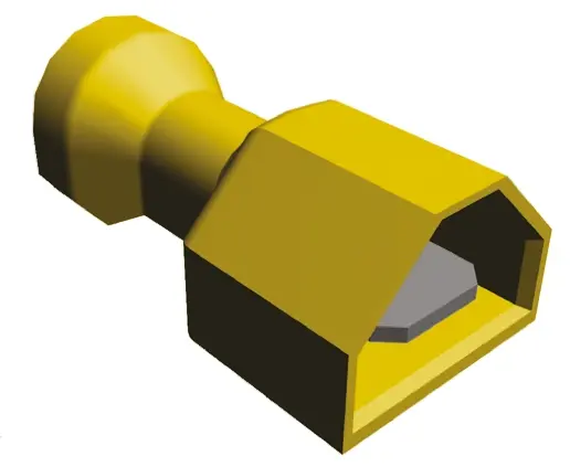 Produktfoto 1 von TE Connectivity Ultra-Fast .250 Flachsteckhülse, Gelb, Isoliert, 6.3 x 0.8 mm, Stecker, 12 AWG min, 10 AWG
