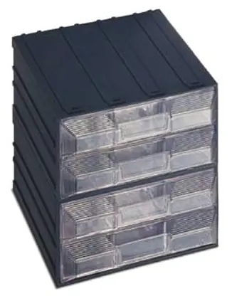 Terry 4 Kunststoff Schubladenmagazin, 208 mm x 208 mm x 222 mm