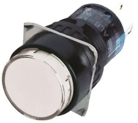 Produktfoto 1 von Idec AL Druckschalter Weiß Beleuchtet Tastend Panel Ø 16.2 mm, 1-poliger Umschalter / 1A 250 V ac, IP65