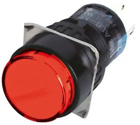 Produktfoto 1 von Idec AL Druckschalter Rot Beleuchtet Rastend Panel Ø 16.2 mm, 2-poliger Umschalter / 1 A 250 V ac, IP65