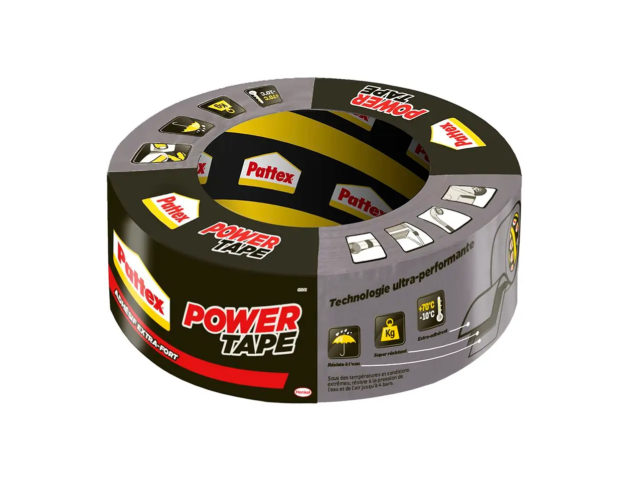 Produktfoto 1 von Loctite Loctite Panzerband, Polyethylenterephthalat Grau x 50 mm x 30 m PE-beschichtet