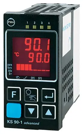Produktfoto 1 von P.M.A KS90 PID Temperaturregler Panel, 3 x Relais Ausgang/ Digital, Strom, Spannung, Potenziometer, Thermoelement,