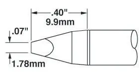 Produktfoto 1 von Metcal / SSC Lötspitze 1.78 mm flach 30° SSC-7 für MFR-H6-SSC, SP-HC1