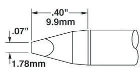 Produktfoto 1 von Metcal 9.9 mm Lötspitze 1.78 mm Meißel 30 ° SSC-7 für MFR-H6-SSC, SP-HC1