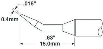 Produktfoto 1 von Metcal / STTC 16 mm Lötspitze 0.4 mm Konisch 30 ° STTC-0 für MX-H1-AV, MX-RM3E