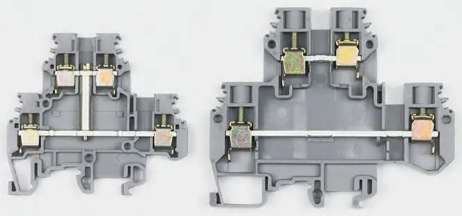 Produktfoto 1 von Entrelec SNA Doppelstock Reihenklemmen 2 Grau, 6 mm², 800 V ac Schraubbefestigung