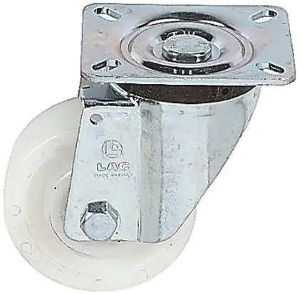 Produktfoto 1 von LAG Drehlager Lenkrolle, Rad ø 200mm, 850kg, Ges H. 250mm, Rad B. 50mm, 135 x 110mm, Platte, Polyamid-Material