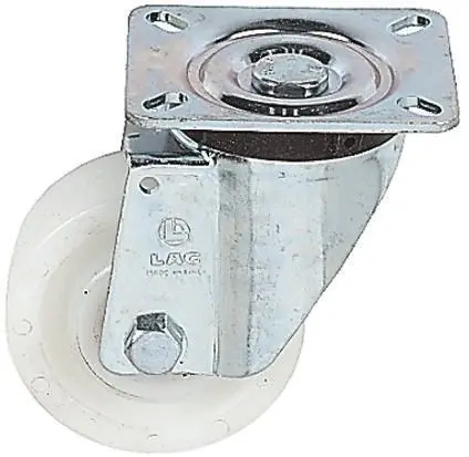 Produktfoto 1 von LAG Drehbar Rolle, Rad ø 200 mm, 850 kg, Ges H. 250 mm, Rad B. 50 mm