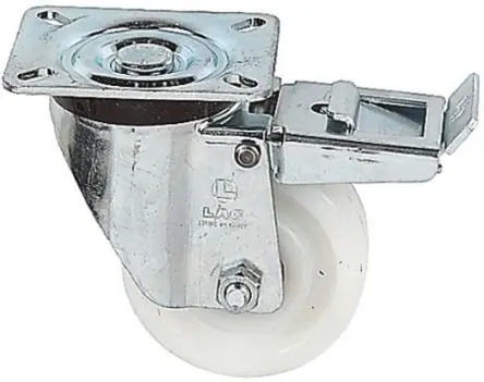 Produktfoto 1 von LAG Gebremst, schwenkbar Rolle, Rad ø 150 mm, 400 kg, Ges H. 195 mm, Rad B. 40 mm