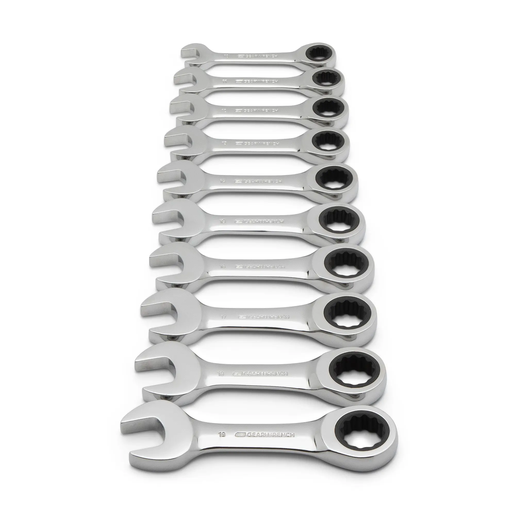 Produktfoto 1 von GearWrench Schraubenschlüsselsatz Ratschenschlüsselsatz Legierungsstahl, 10-teilig 10 to 19 mm