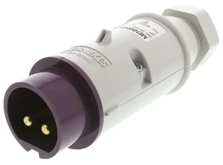Produktfoto 1 von MENNEKES Leistungssteckverbinder Violett 2P, 20V, 25 V, Kabel Gerade IP44 16A