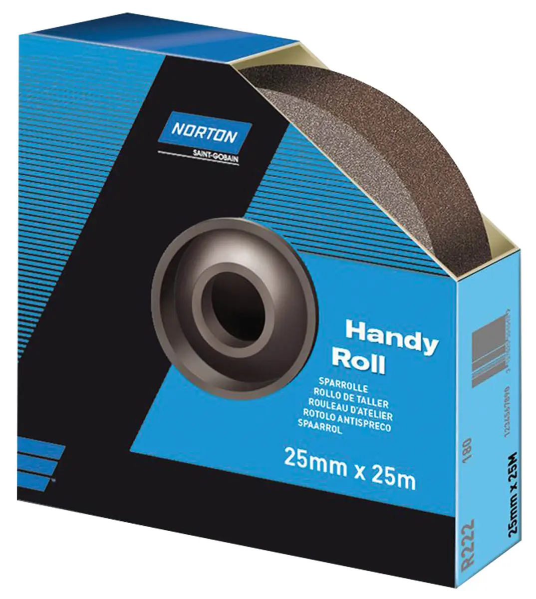 Produktfoto 1 von Norton Schleifpapier P60 (Mittel), Aluminiumbeschichtet 25 m 38 mm