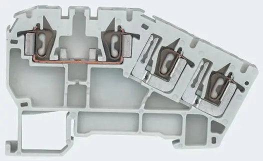 Produktfoto 1 von Entrelec Anschlussklemmenblock DIN-Schiene 3 Grau, 2.5 mm², 300 V Federanschlussklemme
