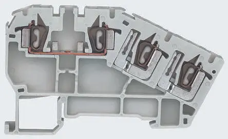 Produktfoto 1 von Entrelec Anschlussklemmenblock DIN-Schiene 3 Grau, 2.5mm², 300V Federanschlussklemme