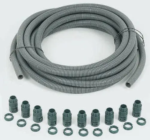 Produktfoto 1 von Adaptaflex PP Leerrohr Kunststoff, Ø 20mm nom. Schutzschlauch-Set flexibel, Grau A ø 19.7mm x 10m IP54