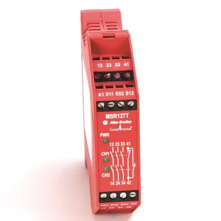 Produktfoto 1 von Allen Bradley 440R / MSR127RP Sicherheitsrelais 230V ac, 3 Sicherheitskontakte, 1 Hilfsschalter, Überwacht IECEX,