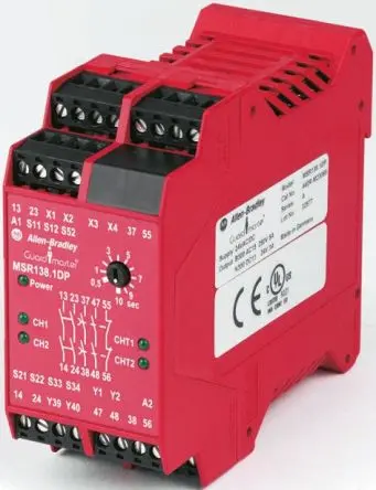 Produktfoto 1 von Allen Bradley Sicherheitsrelais 230V ac, 2 Sicherheitskontakte, 1 Hilfsschalter RoHS SIL IEC 61508