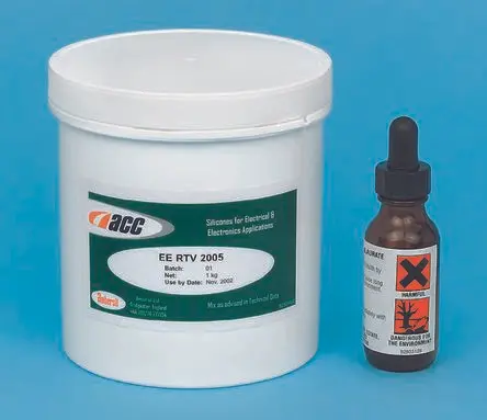 Produktfoto 1 von Acc Silicones SE 2005 Vergussmasse Silikon, Aushärtung 24 h, Aushärtung 60 min Doppelkartusche 1000 g Weiß