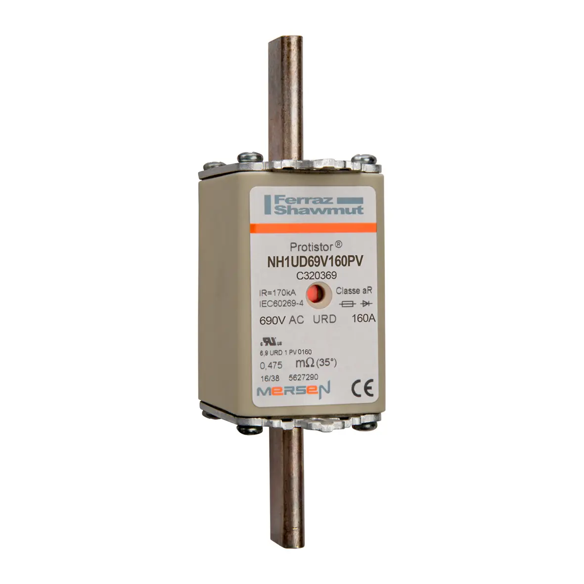 Mersen NH-Sicherung NH1, 690V ac / 160A FF, aR IEC 269.4, IEC 60269-4