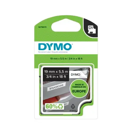 Produktfoto 1 von Dymo Beschriftungsband Schwarz für Dymo 450 DUO, Dymo 420P, Dymo 500TS, Dymo, mobiles Etikettiergerät, Dymo 360 auf Weiß