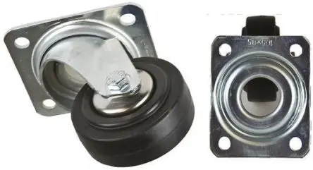 Produktfoto 1 von Tente Drehbar Rolle, Rad ø 80 mm, 70 kg, Ges H. 108 mm, Rad B. 35 mm, Gummi