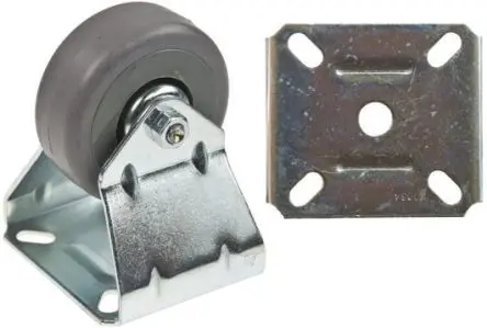 Produktfoto 1 von Tente Feststehend Rolle, Rad ø 60 mm, 40 kg, Ges H. 82.5 mm, Rad B. 22 mm, Gummi