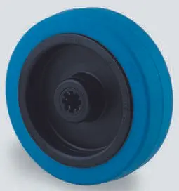 Produktfoto 1 von Tente Rollwagenrolle Blau, Mat. Gummi, 250 kg Ø 125 mm, B. 40 mm