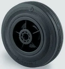 Guitel Hervieu Rollwagenrolle Schwarz, Mat. Gummi, 125 kg Ø 125 mm, B. 35 mm