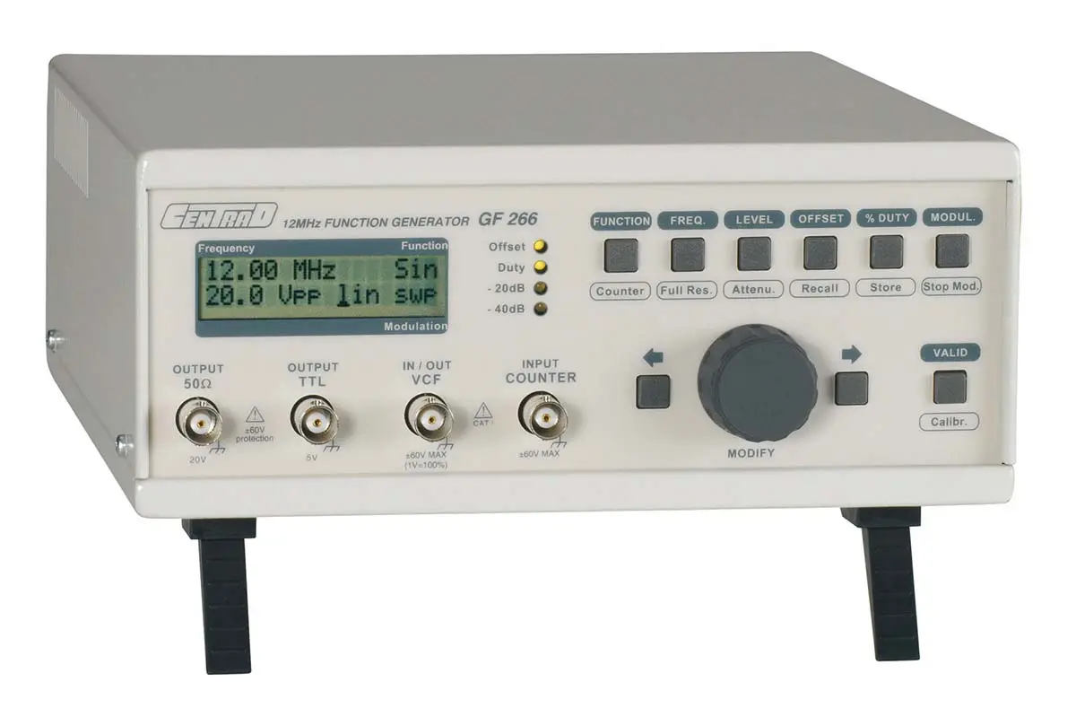 Produktfoto 1 von ELC GF266 Funktionsgenerator 11 μHz → 12 MHz Digitalfrequenz FM Modulation