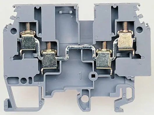 Produktfoto 1 von Entrelec SNA Anschlussklemmenblock DIN-Schiene 1 Blau, 4 mm², 800 V ac Schraubbefestigung