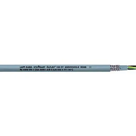 Produktfoto 1 von Lapp CY Steuerkabel, 5-adrig 18 AWG Litze, 50 m Grau Geschirmt, Polyvinylchlorid