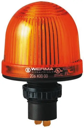 Werma EM 206 Glühlampe, LED Dauer Signalleuchte Gelb, 12 → 48 V ac/dc, Ø 57mm x 87mm