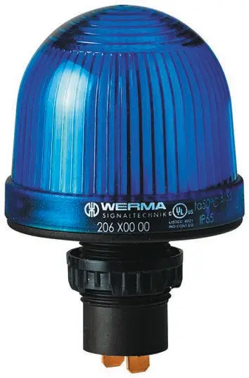 Produktfoto 1 von Werma EM 206 Glühlampe, LED Dauer Signalleuchte Blau, 12 → 48 V ac/dc, Ø 57mm x 87mm
