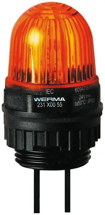 Produktfoto 1 von Werma EM 231 LED Dauer Signalleuchte Gelb, 24 V dc, Ø 29mm x 152mm