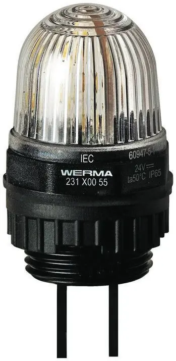 Produktfoto 1 von Werma EM 231 LED Dauer Signalleuchte Weiß, 24 V dc, Ø 29mm x 152mm