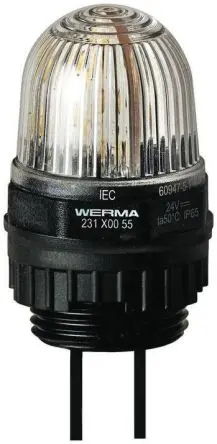Produktfoto 1 von Werma EM 231 LED Dauer Signalleuchte 24V dc Weiß, Ø 29 mm x 152 mm IP65