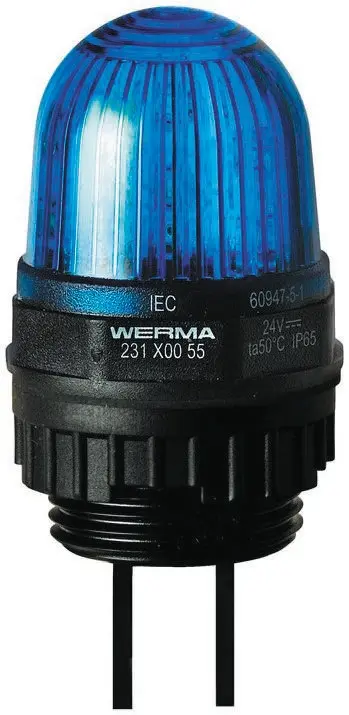 Produktfoto 1 von Werma EM 231 LED Dauer Signalleuchte Blau, 24 V dc, Ø 29mm x 152mm