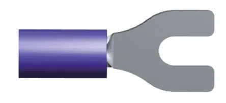 Produktfoto 1 von TE Connectivity PLASTI-GRIP Blau Isoliert Gabelkabelschuh B. 9.78mm, M3.5 Vinyl 16 AWG 14 AWG