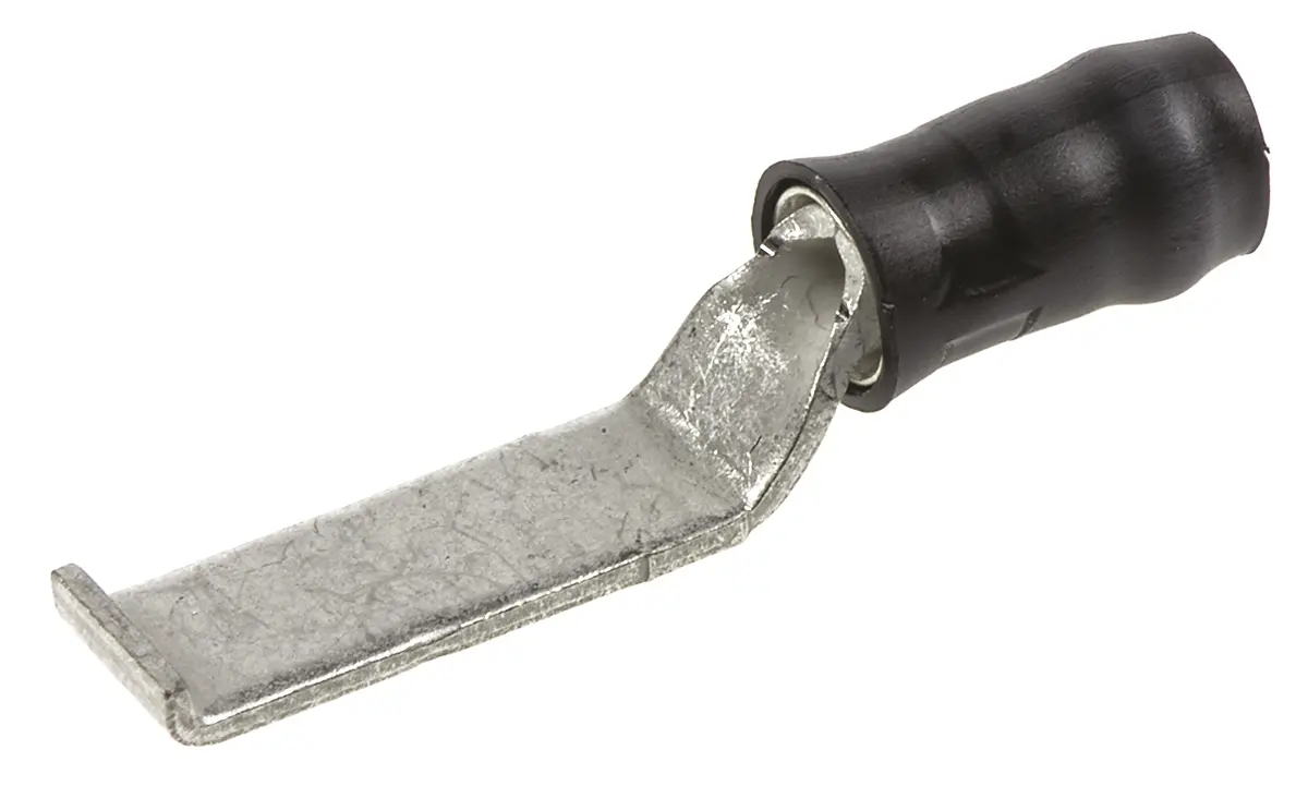 Produktfoto 1 von TE Connectivity mit Haken PIDG Kabelschuh Flachstift, Isoliert 22 AWG, Schwarz, L. 13 mm 16 AWG, D. 0.78 mm
