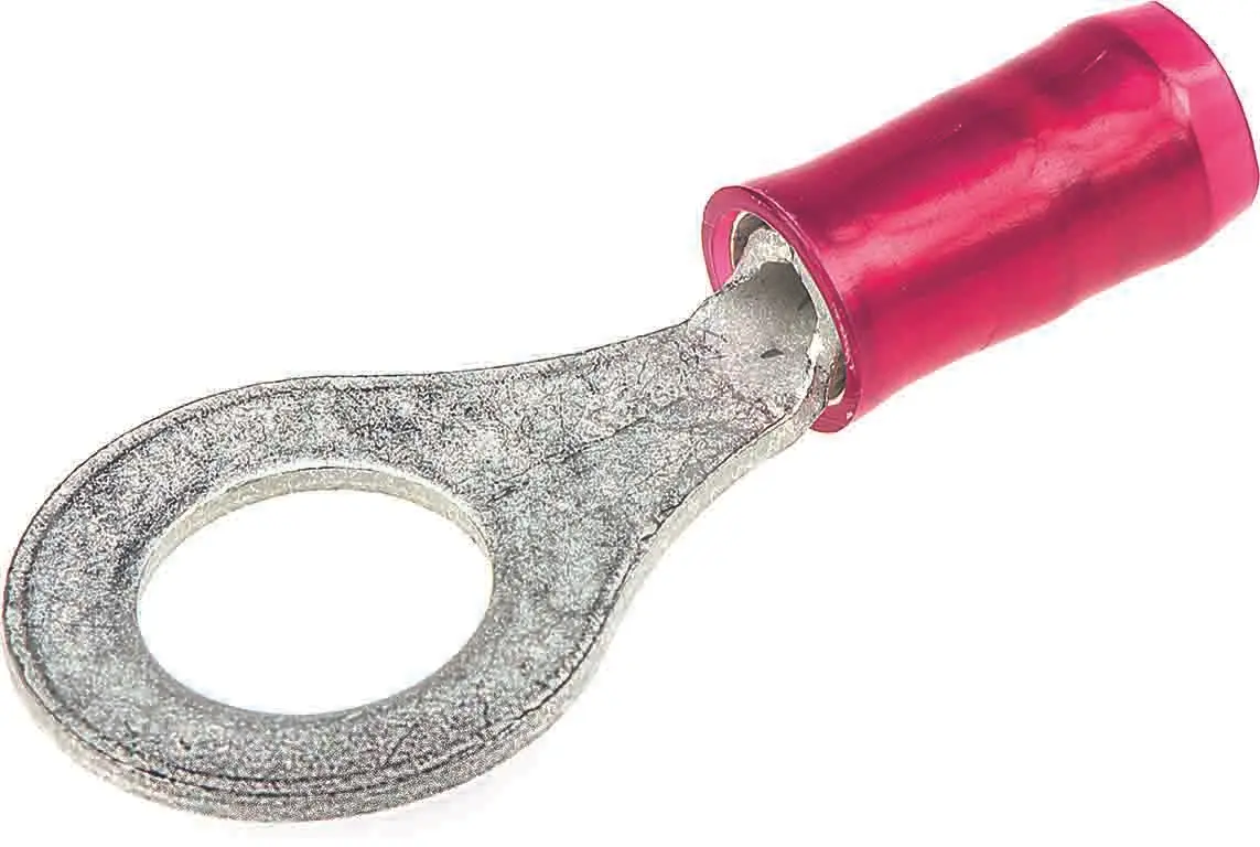 Produktfoto 1 von TE Connectivity PLASTI-GRIP Ringkabelschuh, Isoliert 22 AWG, Vinyl, Rot, 16 AWG max.AWG, aussen ø 7.92 mm, innen ø 5 mm,