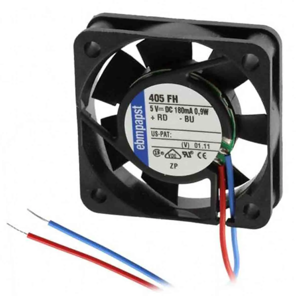 Produktfoto 1 von ebm-papst 400 F DC-Axiallüfter, Gleitlager, 5 V dc / 900mW, 40 x 40 x 10mm, 6000U/min, 9m³/h
