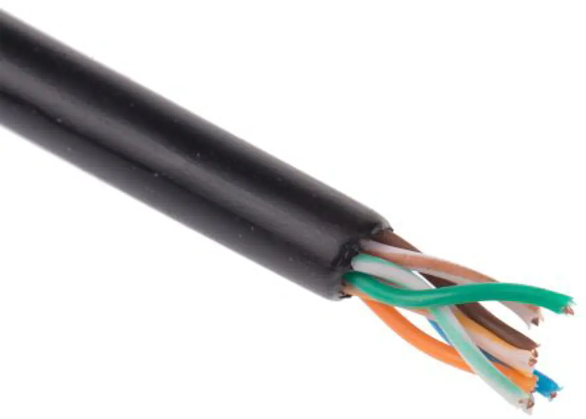 Produktfoto 1 von Brad from Molex RJCAB-C Cat5e Ethernet-Kabel, 100 m, Schwarz Abgeschirmt Geschirmt, Aussen ø 5.4 mm Außen-ø ,