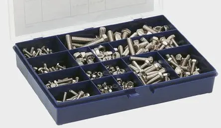 Produktfoto 1 von RS PRO Edelstahl Sechskant Schrauben/Bolzen und Muttern-Sortiment Sechskant x 50 mm x 20 mm, 624 Stück