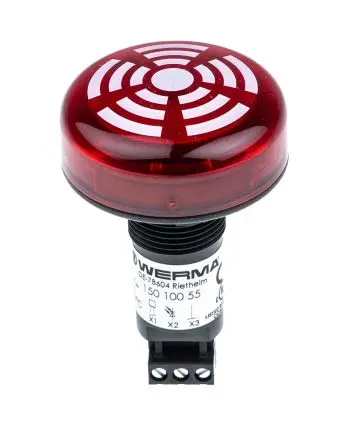 Produktfoto 1 von Werma 150 LED, Dauer-Licht Signalgeber-Summer-Kombination 24V dc Rot IP65 Panel / 80 dB 80 dB @ 1m